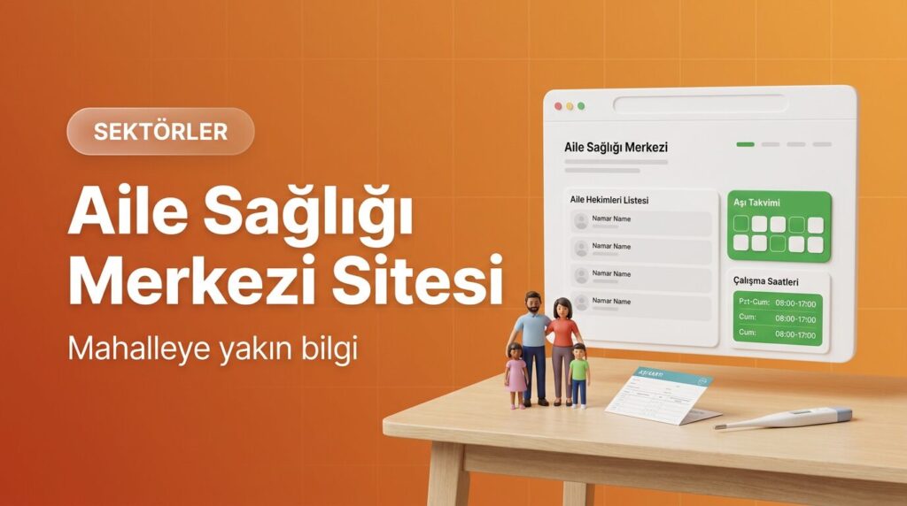 Aile sağlığı merkezi web sitesi tasarımı kapak görseli