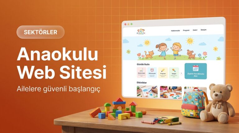 Anaokulu web sitesi tasarımı kapak görseli