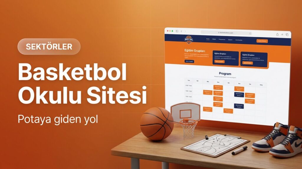 Basketbol okulu web sitesi tasarımı kapak görseli