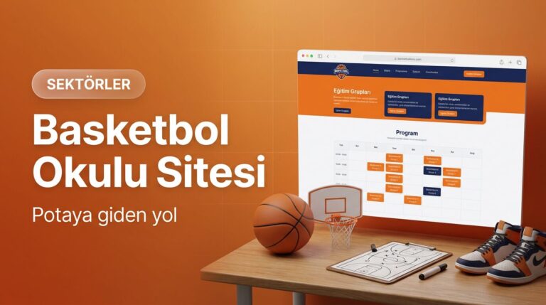 Basketbol okulu web sitesi tasarımı kapak görseli