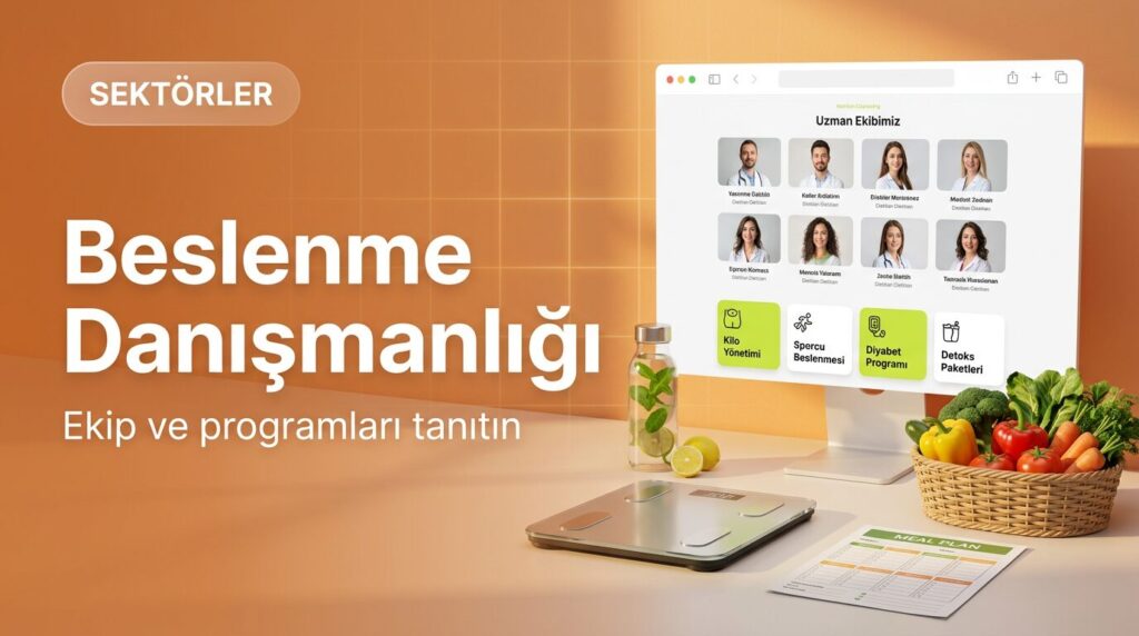 Beslenme danışmanlığı merkezi web sitesi tasarımı kapak görseli