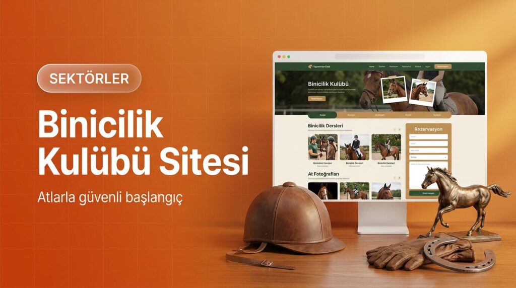 Binicilik kulübü web sitesi tasarımı kapak görseli