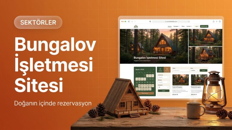 Bungalov işletmesi web sitesi tasarımı kapak görseli