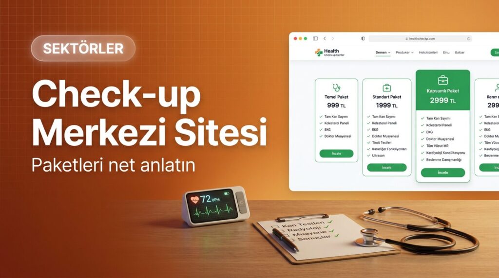 Check-up merkezi web sitesi tasarımı kapak görseli