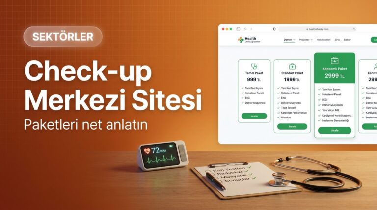 Check-up merkezi web sitesi tasarımı kapak görseli
