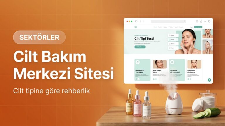 Cilt bakım merkezi web sitesi tasarımı kapak görseli