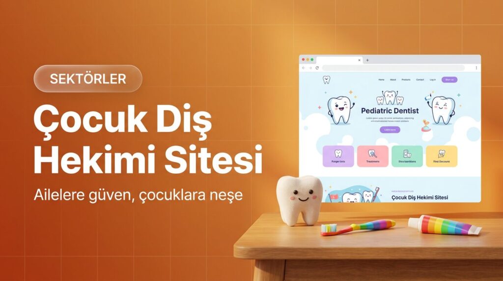 Çocuk diş hekimi web sitesi tasarımı kapak görseli