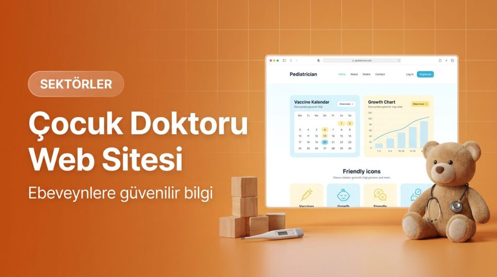 Çocuk doktoru web sitesi tasarımı kapak görseli