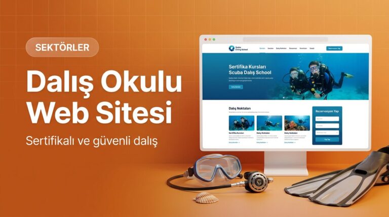 Dalış okulu web sitesi tasarımı kapak görseli