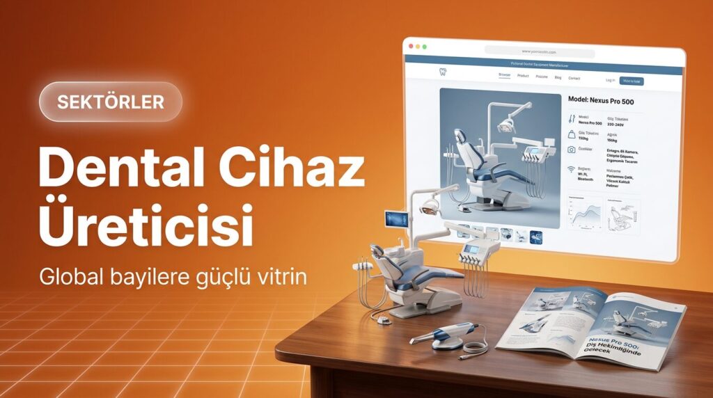 Dental cihaz üreticisi web sitesi tasarımı kapak görseli