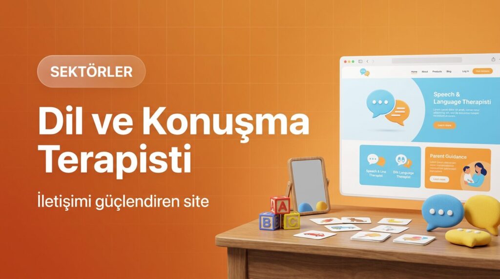 Dil ve konuşma terapisti web sitesi tasarımı kapak görseli