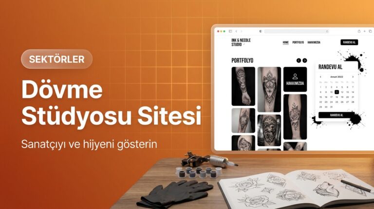 Dövme stüdyosu web sitesi tasarımı kapak görseli