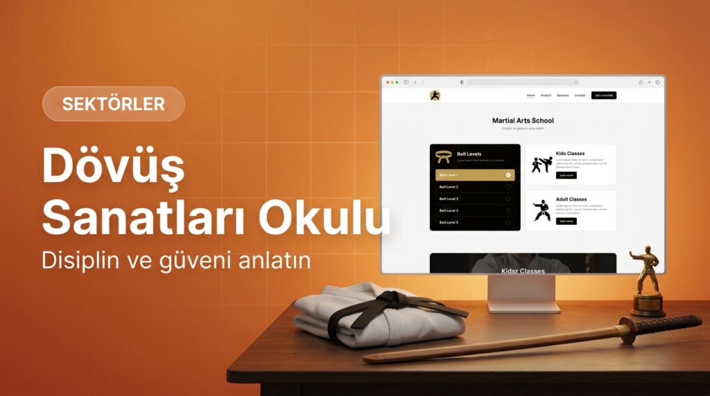 Dövüş sanatları okulu web sitesi tasarımı kapak görseli