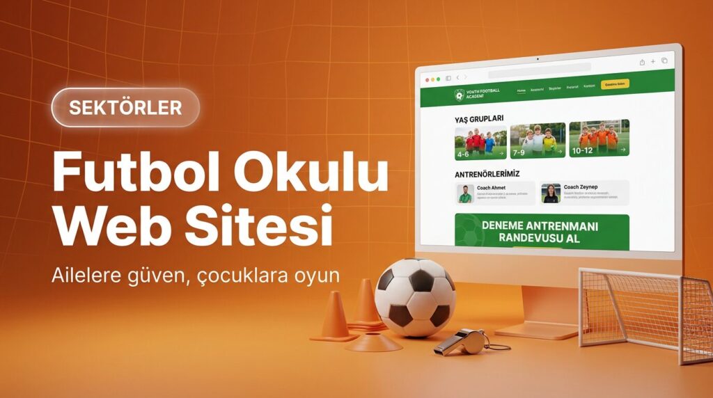 Futbol okulu web sitesi tasarımı kapak görseli