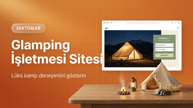 Glamping işletmesi web sitesi tasarımı kapak görseli