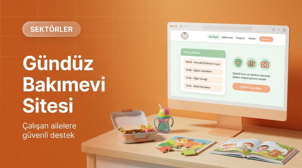 Gündüz bakımevi web sitesi tasarımı kapak görseli