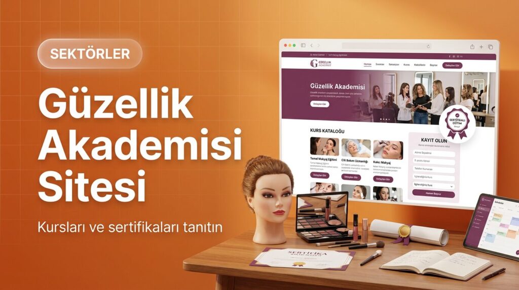 Güzellik akademisi web sitesi tasarımı kapak görseli