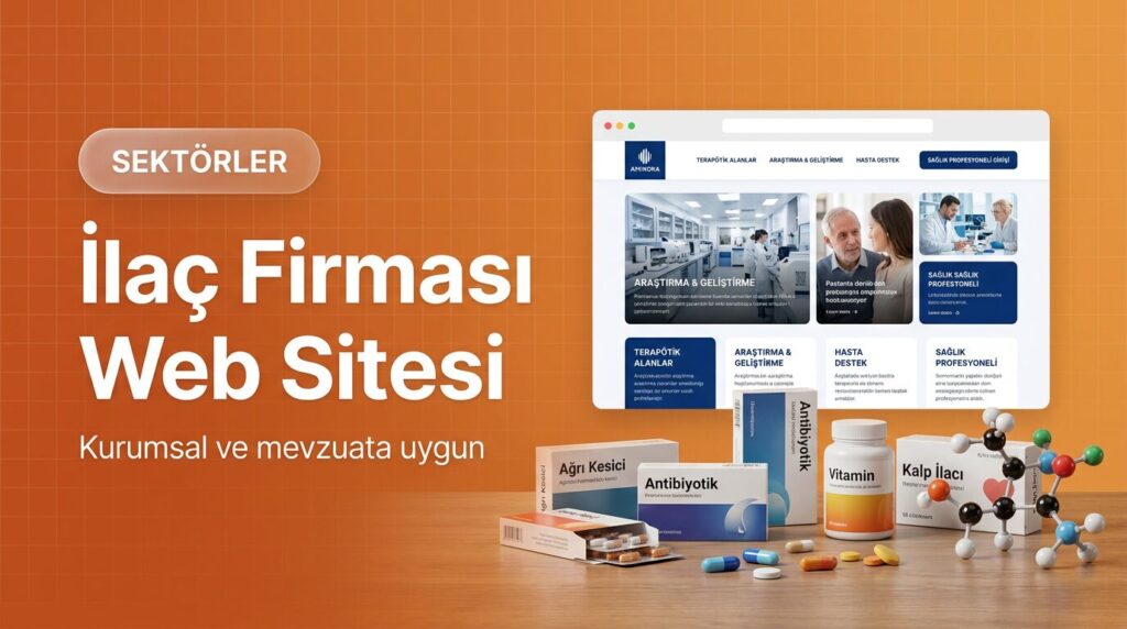 İlaç firması web sitesi tasarımı kapak görseli