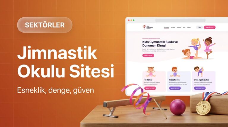 Jimnastik okulu web sitesi tasarımı kapak görseli