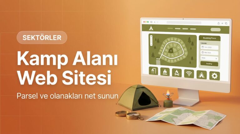 Kamp alanı web sitesi tasarımı kapak görseli