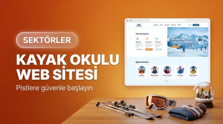 Kayak okulu web sitesi tasarımı kapak görseli