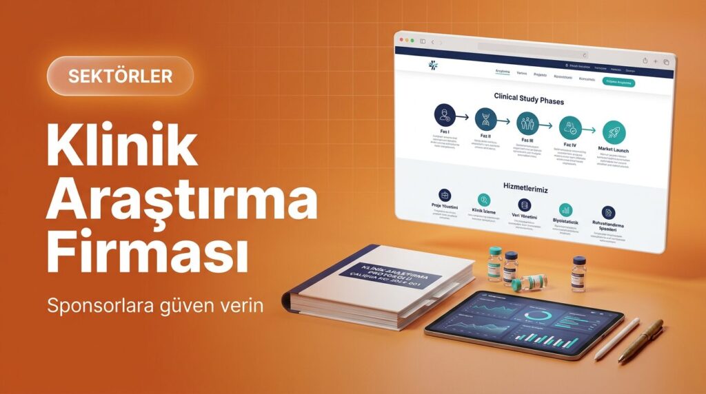 Klinik araştırma firması web sitesi tasarımı kapak görseli