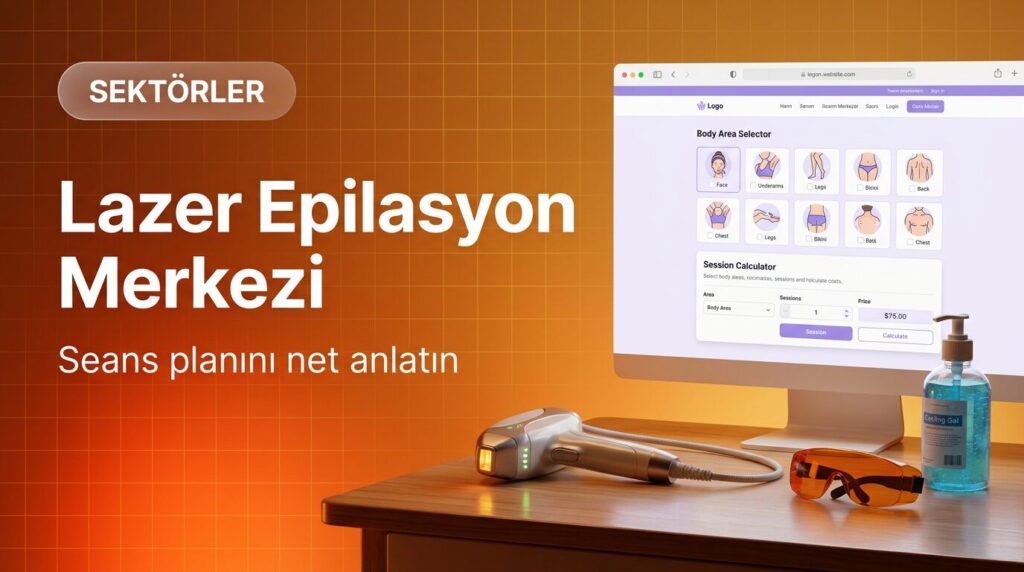 Lazer epilasyon merkezi web sitesi tasarımı kapak görseli