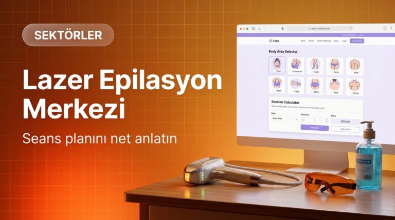 Lazer epilasyon merkezi web sitesi tasarımı kapak görseli