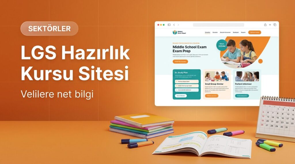 LGS hazırlık kursu web sitesi tasarımı kapak görseli