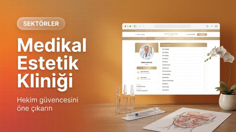 Medikal estetik kliniği web sitesi tasarımı kapak görseli