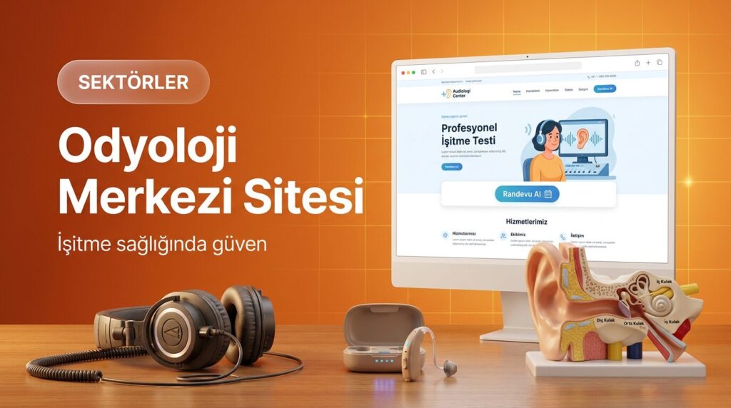Odyoloji merkezi web sitesi tasarımı kapak görseli