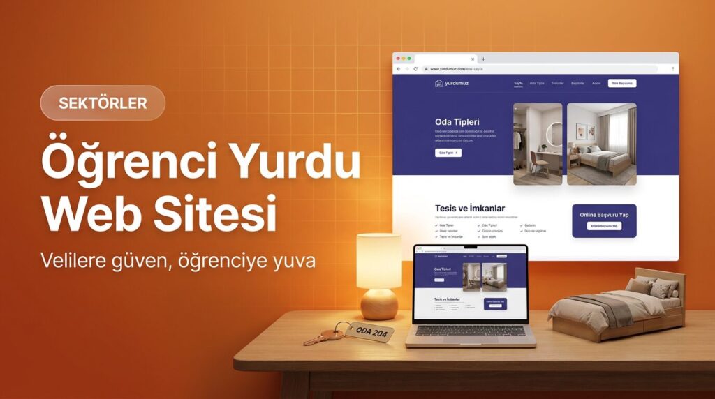 Öğrenci yurdu web sitesi tasarımı kapak görseli
