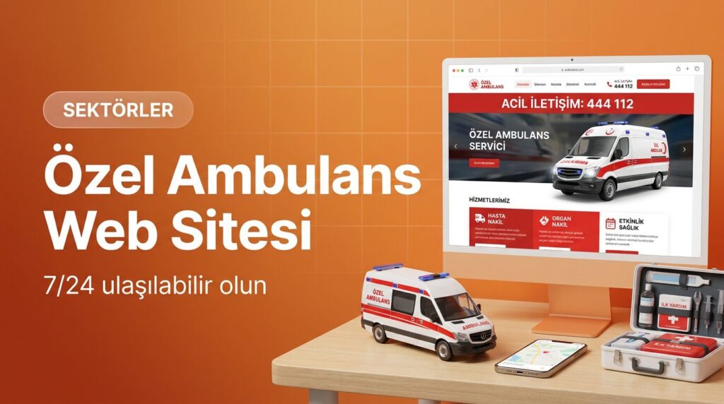 Özel ambulans firması web sitesi tasarımı kapak görseli