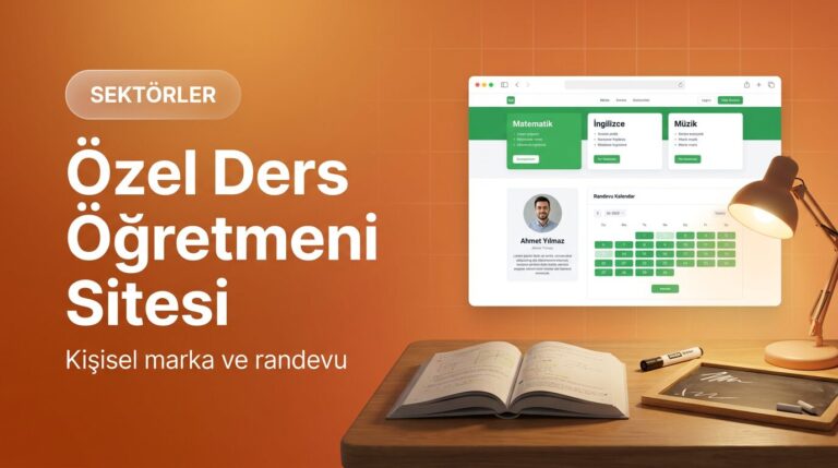 Özel ders öğretmeni web sitesi tasarımı kapak görseli