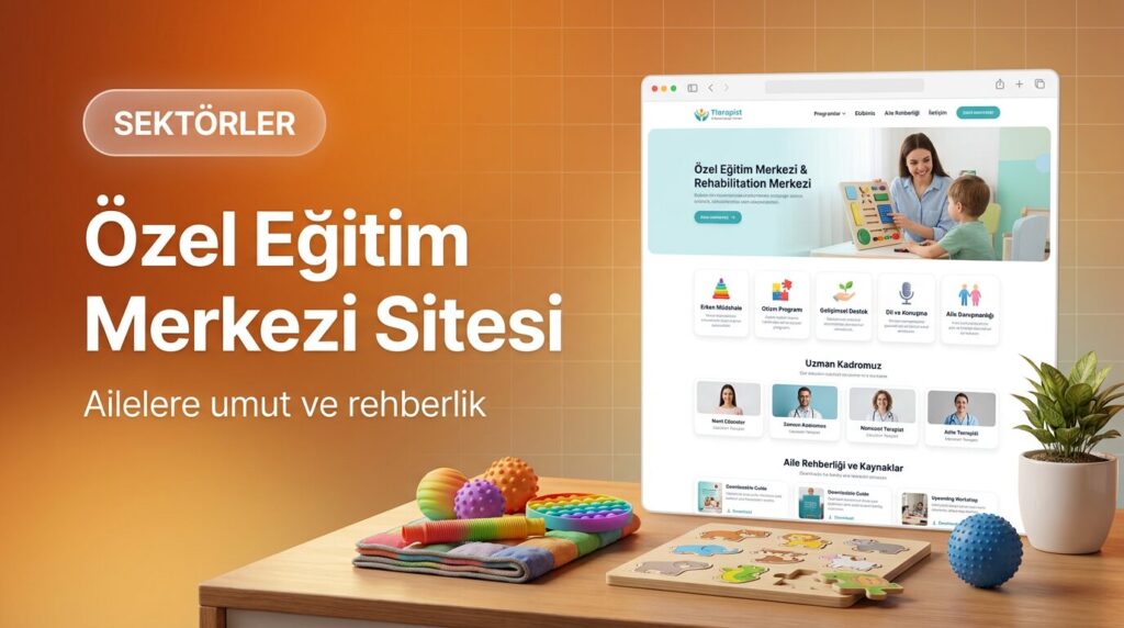Özel eğitim ve rehabilitasyon merkezi web sitesi tasarımı kapak görseli