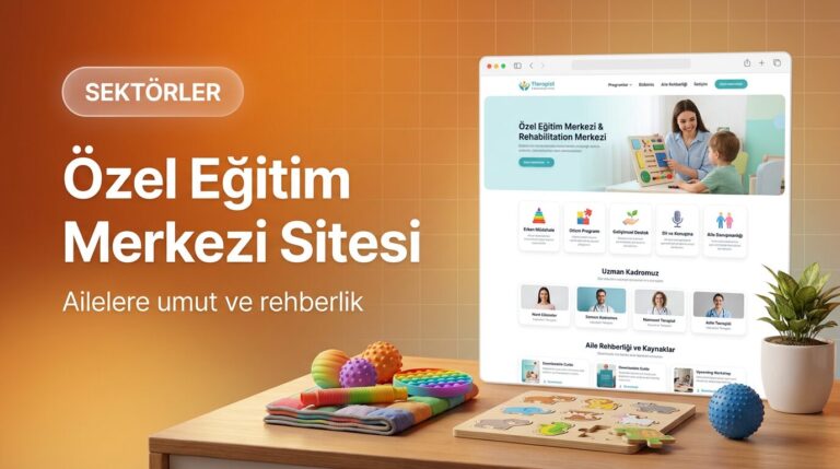 Özel eğitim ve rehabilitasyon merkezi web sitesi tasarımı kapak görseli