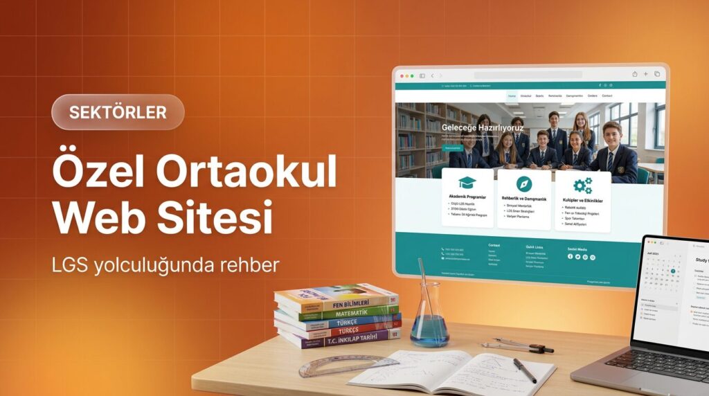 Özel ortaokul web sitesi tasarımı kapak görseli
