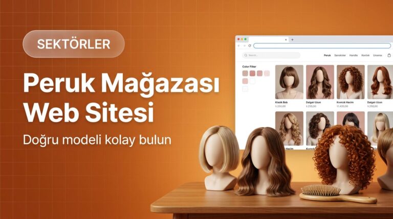 Peruk mağazası web sitesi tasarımı kapak görseli