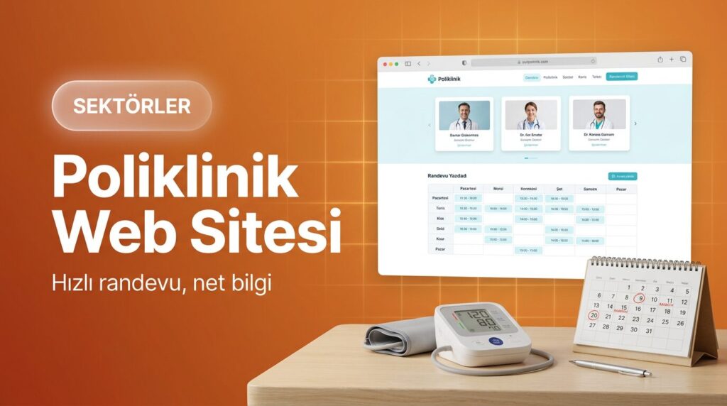 Poliklinik web sitesi tasarımı kapak görseli