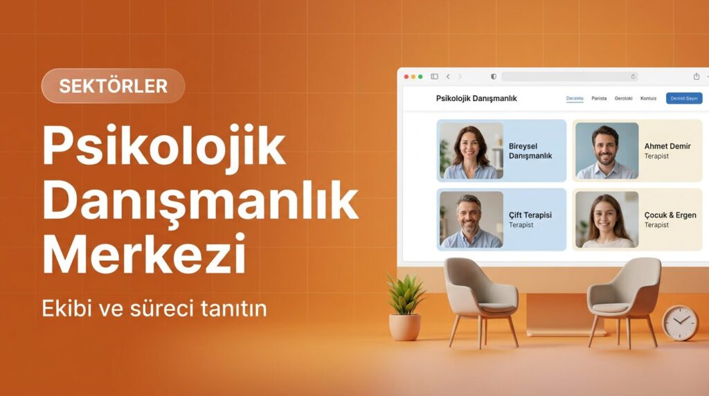 Psikolojik danışmanlık merkezi web sitesi tasarımı kapak görseli