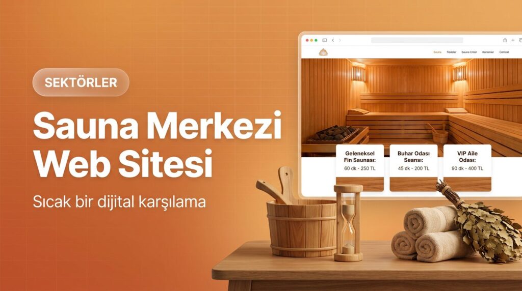 Sauna merkezi web sitesi tasarımı kapak görseli