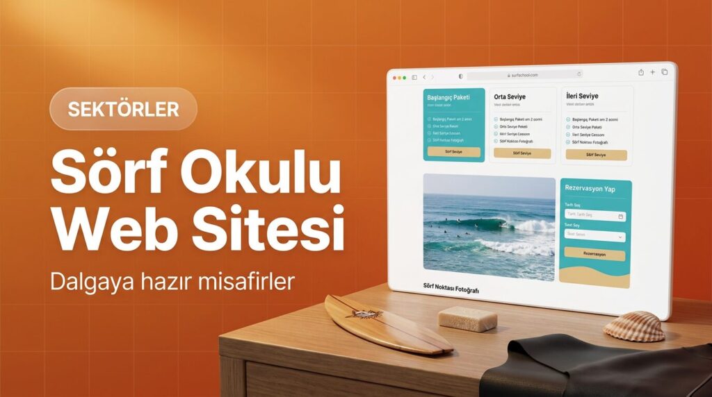 Sörf okulu web sitesi tasarımı kapak görseli