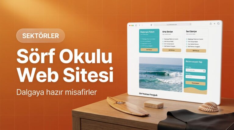 Sörf okulu web sitesi tasarımı kapak görseli