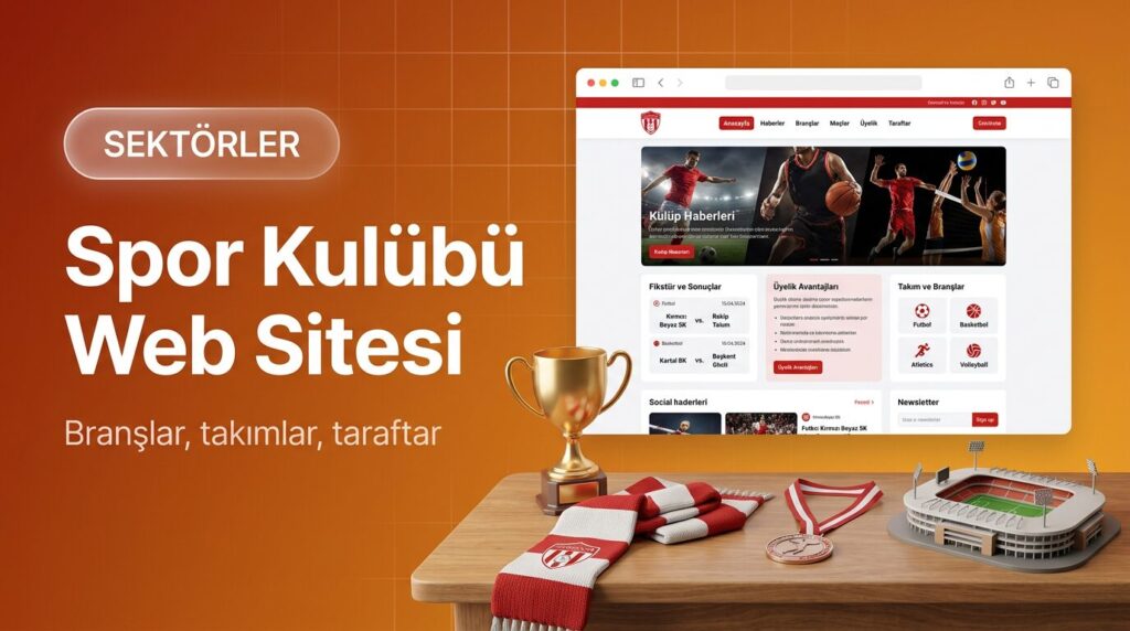 Spor kulübü web sitesi tasarımı kapak görseli