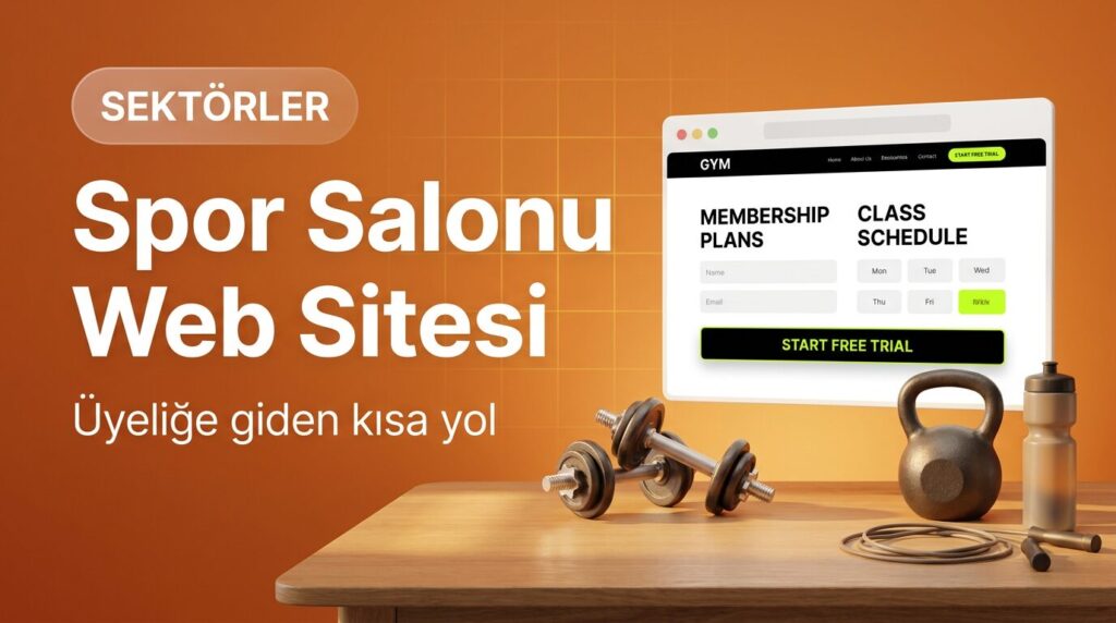 Spor salonu web sitesi tasarımı kapak görseli