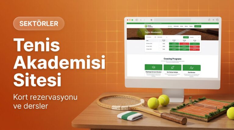 Tenis akademisi web sitesi tasarımı kapak görseli