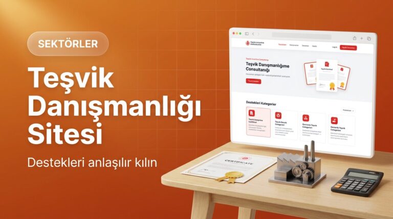 Teşvik danışmanlığı web sitesi tasarımı kapak görseli