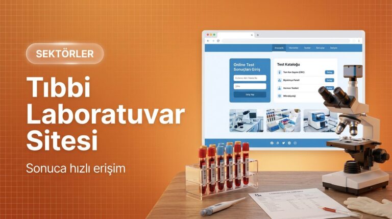 Tıbbi laboratuvar web sitesi tasarımı kapak görseli