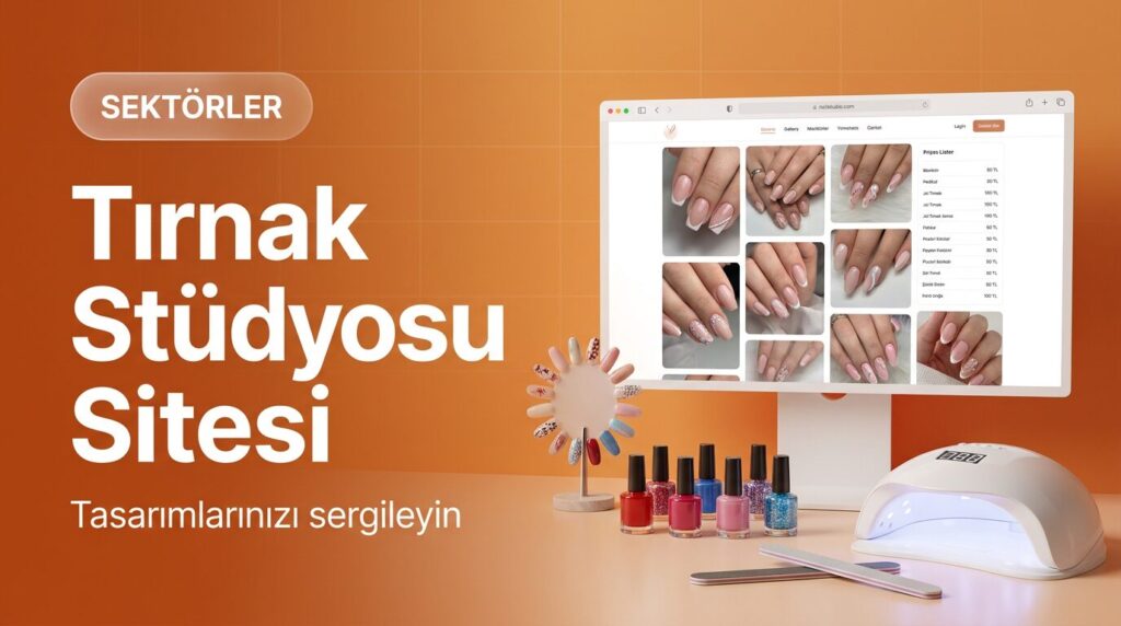 Tırnak stüdyosu web sitesi tasarımı kapak görseli