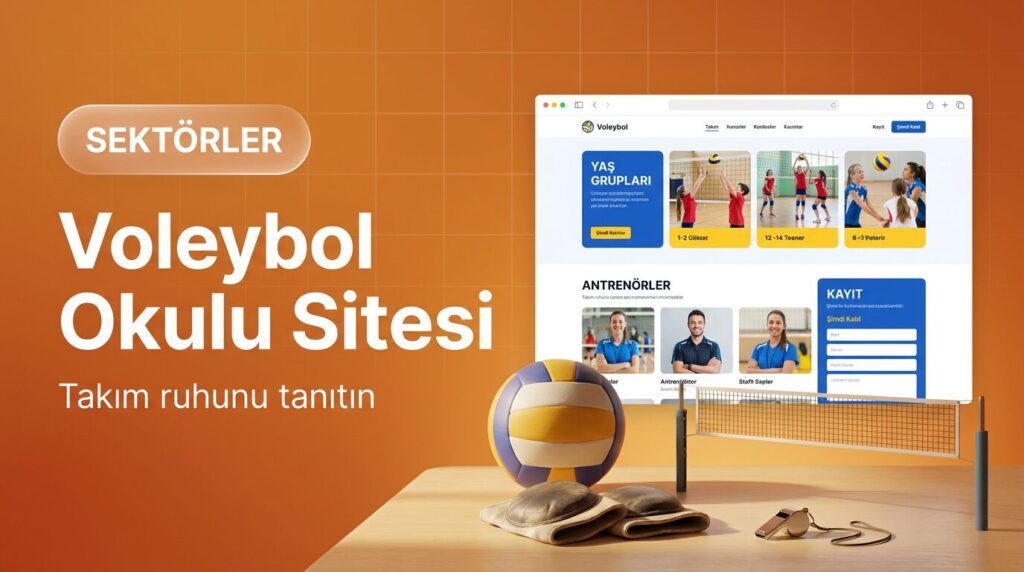 Voleybol okulu web sitesi tasarımı kapak görseli